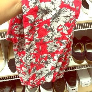 Red Floral Formal Pants